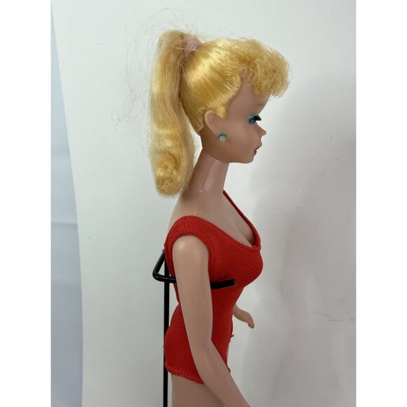 EXCELLENT Vintage 1960s Ponytail Barbie #5/6 #850 Swimsuit Sunglasses Wire Stand - Picture 10 of 16